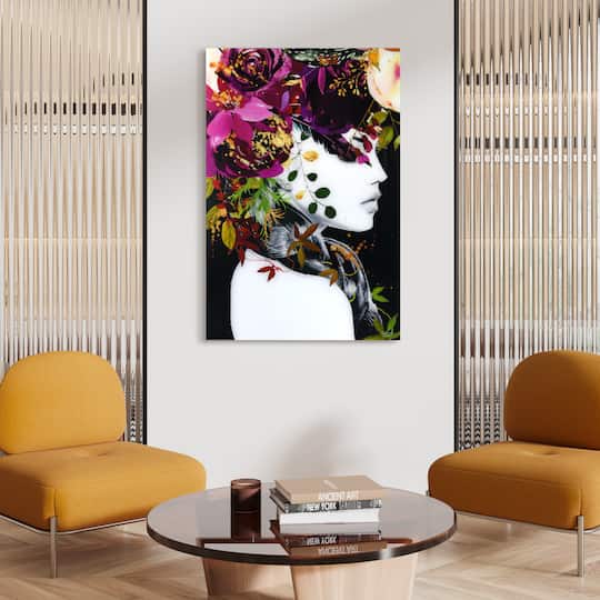 Empire Art Direct 32" x 48" Purple Rain Free Floating Printed Tempered Glass Wall Art
